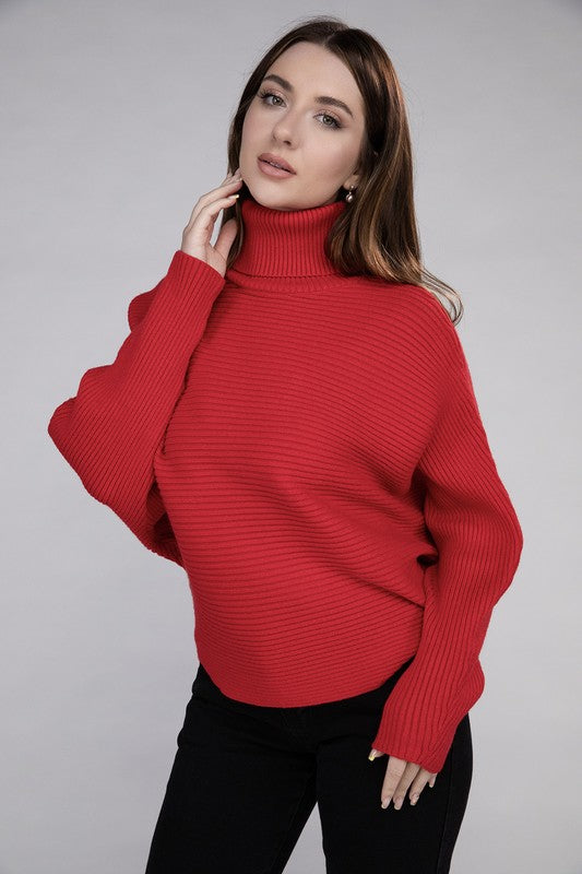 Dolman Sleeve Turtleneck Sweater