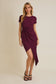 Gilli Twist Wrap Midi Dress: Wine