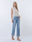 Lovervet Mid Rise Cuffed Slim Wide Leg Jeans