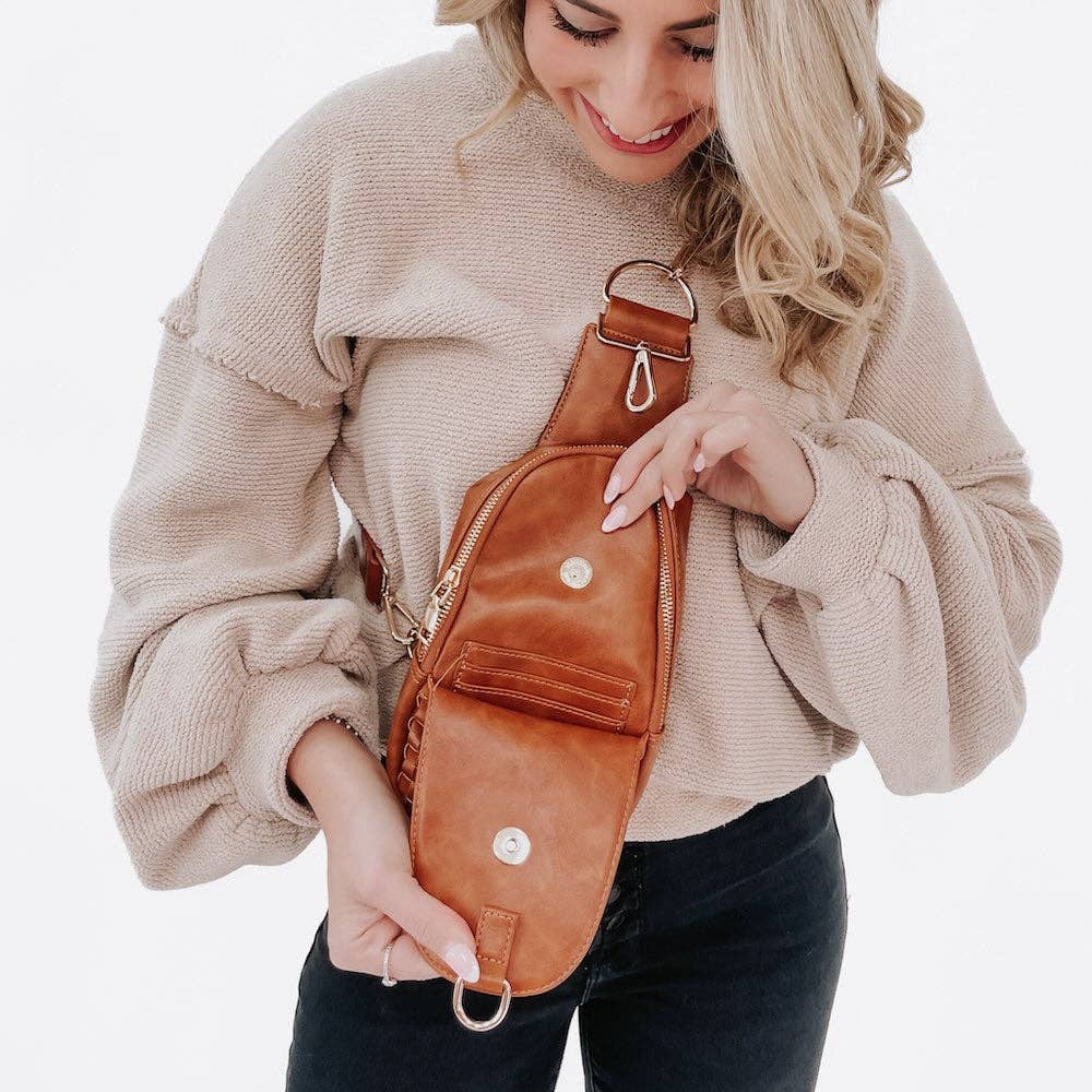 Waverly Woven Sling Bag: Fuchsia
