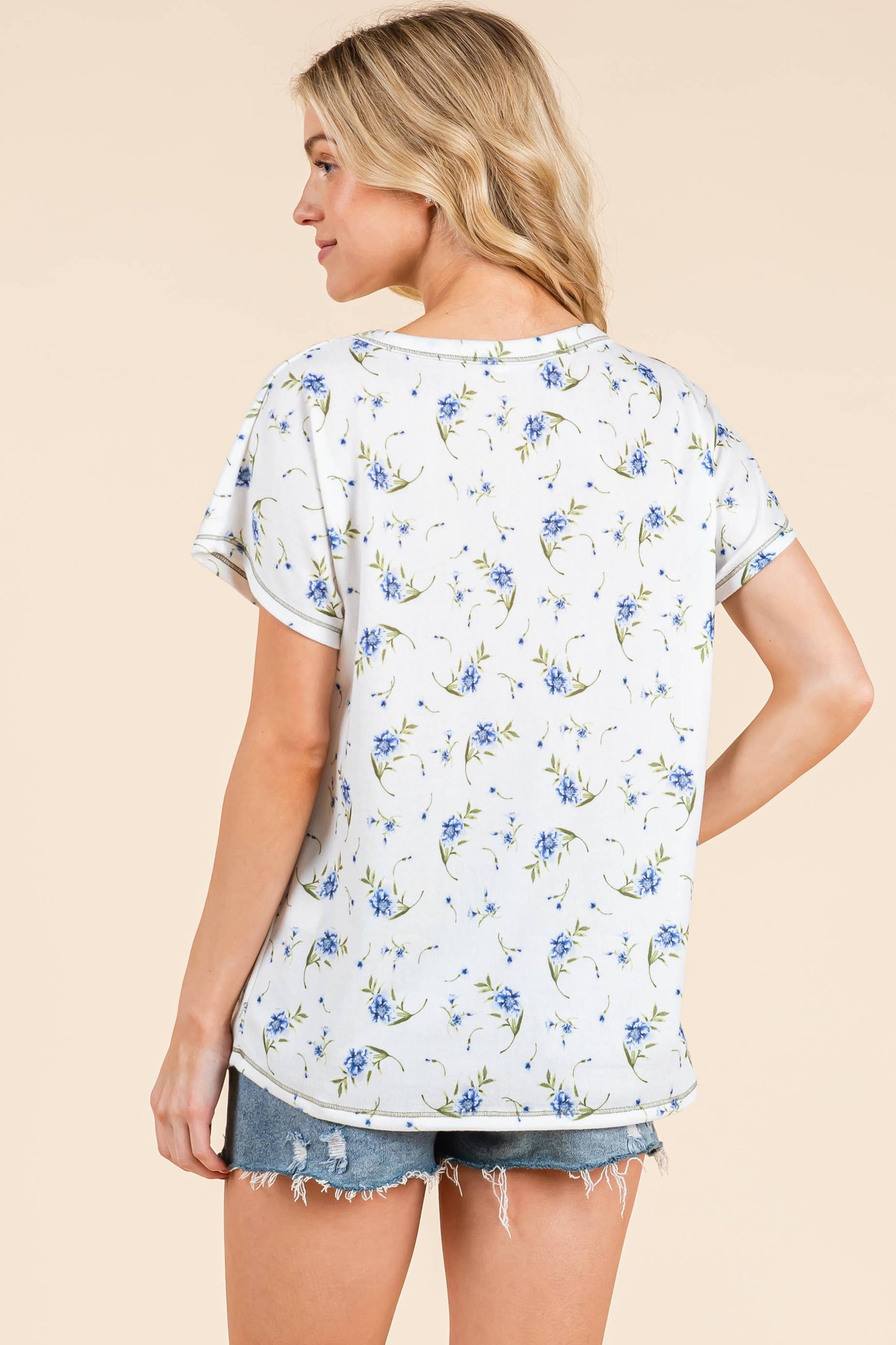 Bombom Floral Print Short Sleeve Tee