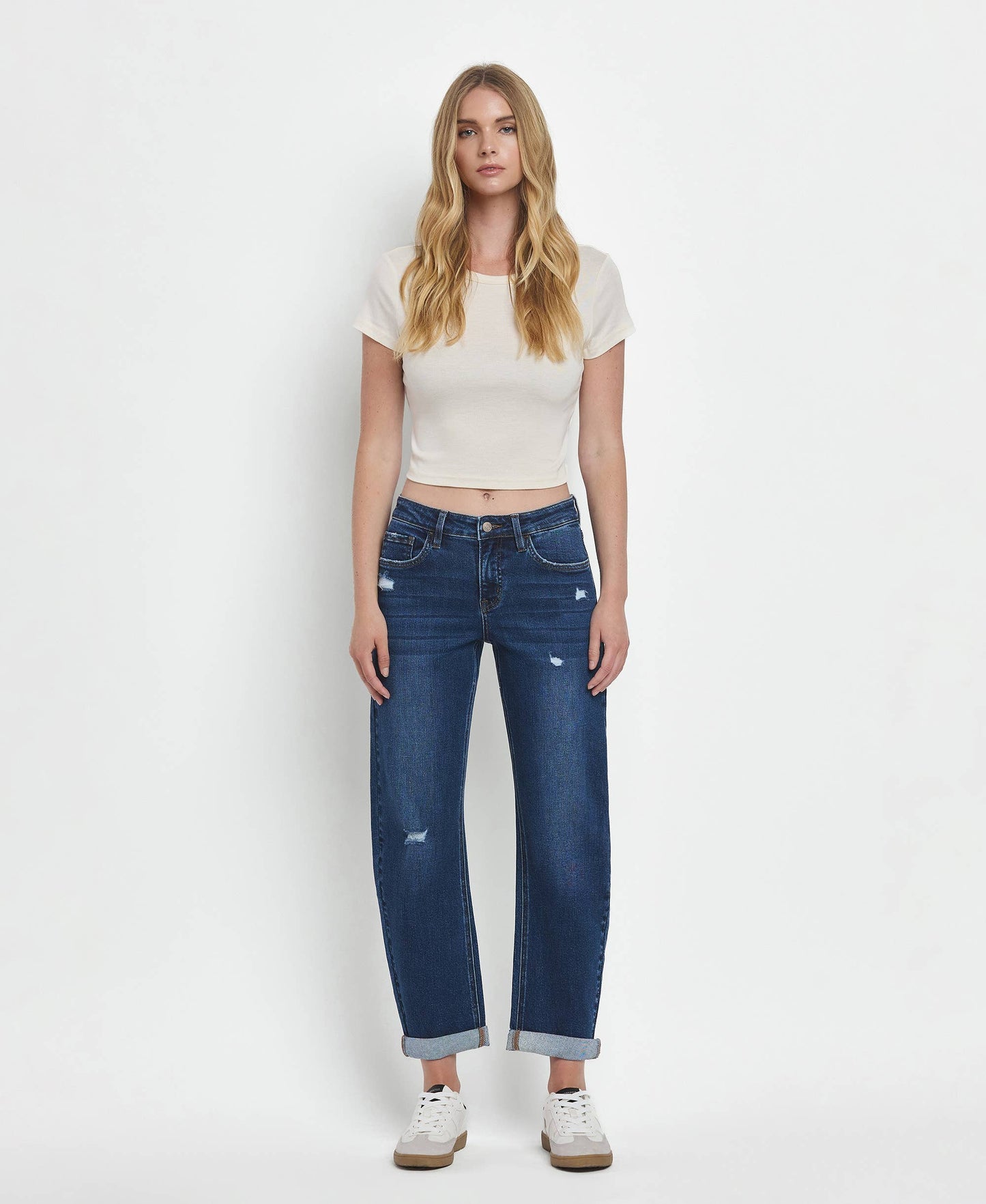 Lovervet Mid Rise Double Cuffed Barrel Jean