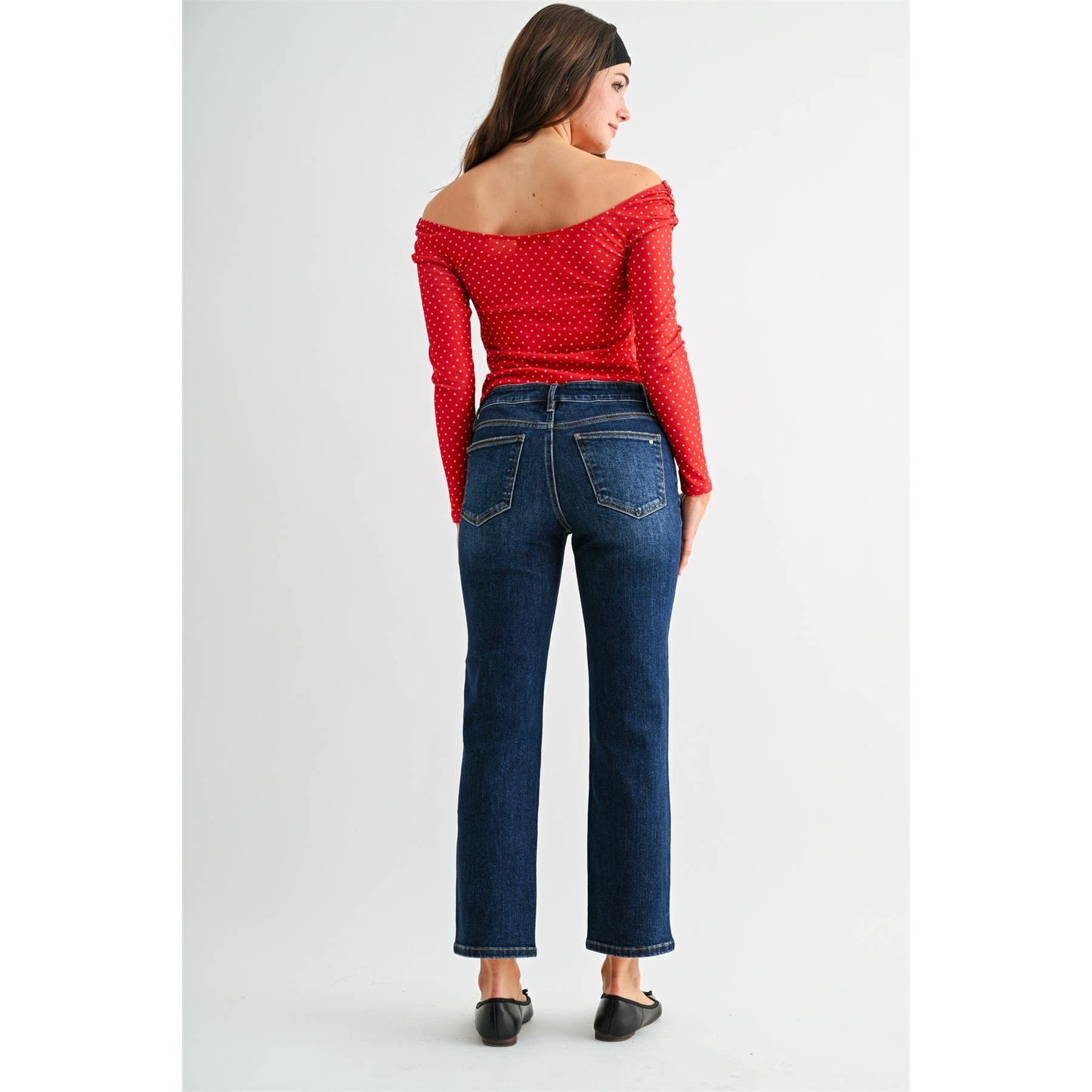 Mica Denim Mid-Rise Straight Ankle
