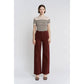 Mica Denim High Rise Wide Leg - Deep Burgandy