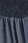 Sweet Heart Neck Spagetti Strap Linen Look Midi Dress: Navy