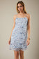Gilli Sleeveless Spaghetti Strap Floral Mini Dress: Blue-Multi Floral
