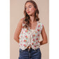 Floral Tie Front Vest