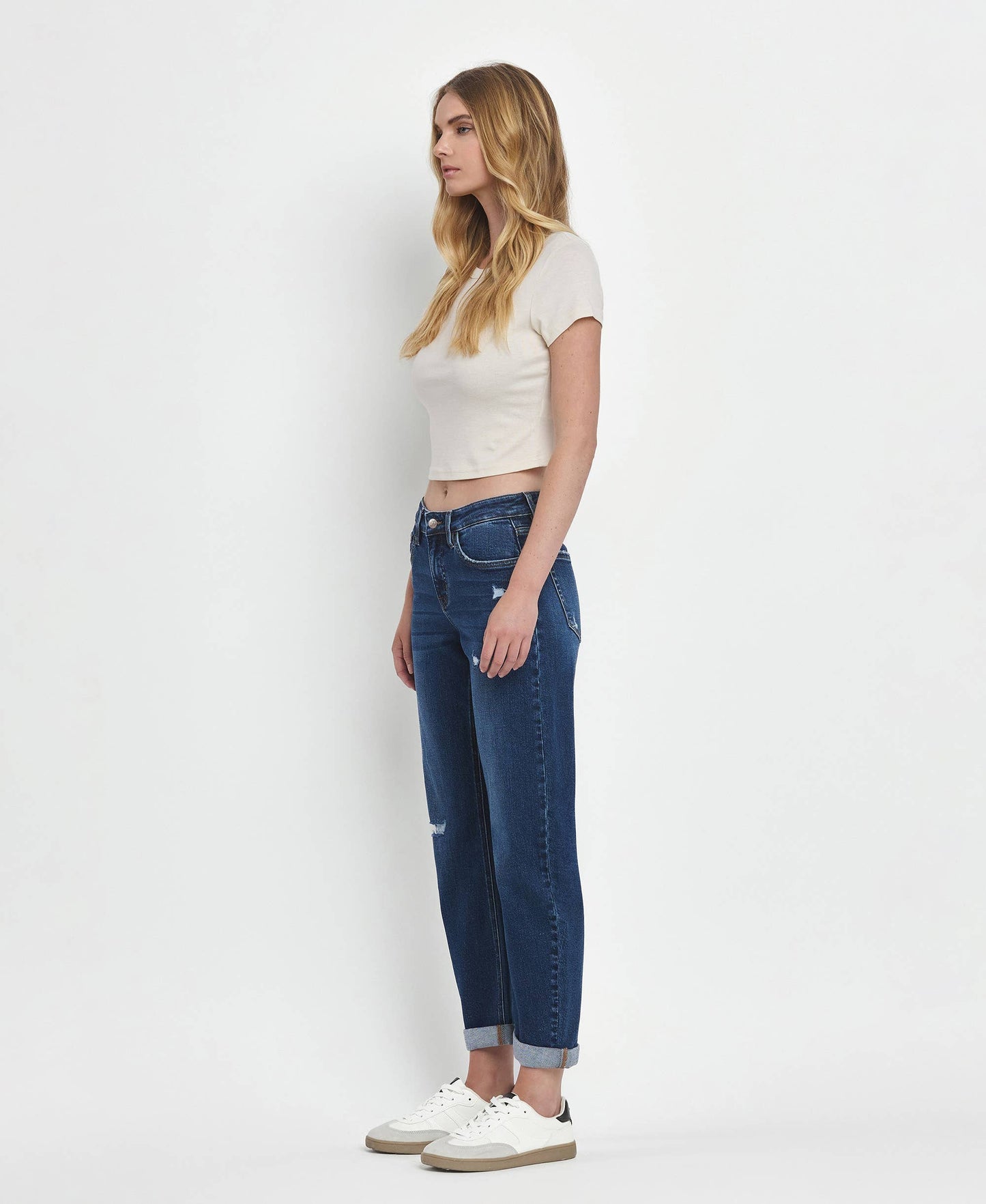 Lovervet Mid Rise Double Cuffed Barrel Jean