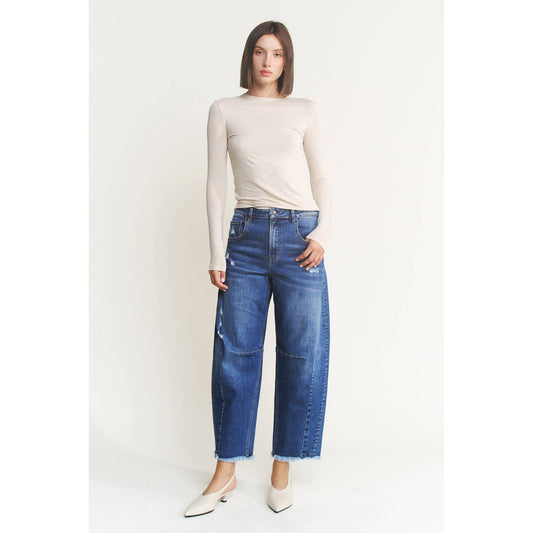 Mica Denim Super High Rise Ankle Barrel