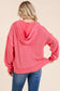 Hot Pink Ribbed Quarter Zip Hoodie