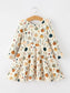 Fall Orange Pumpkin & Leaf Twirl Girls Dress