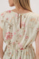 Round Neck Short Sleeve Waist Shirring Detail Top: Butter-Multi Floral