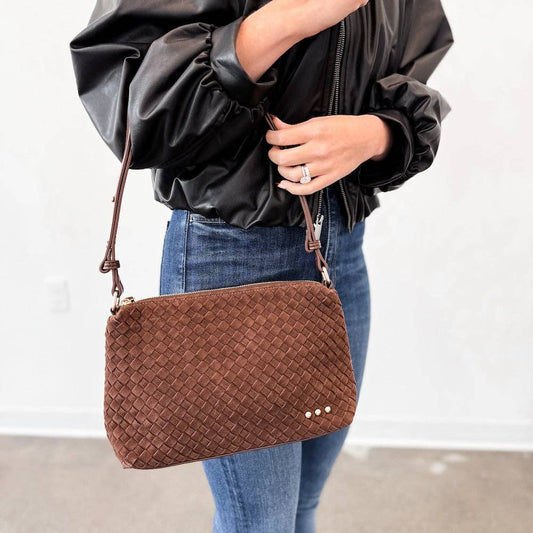 Suede Harper Hobo Shoulder Bag: Chocolate