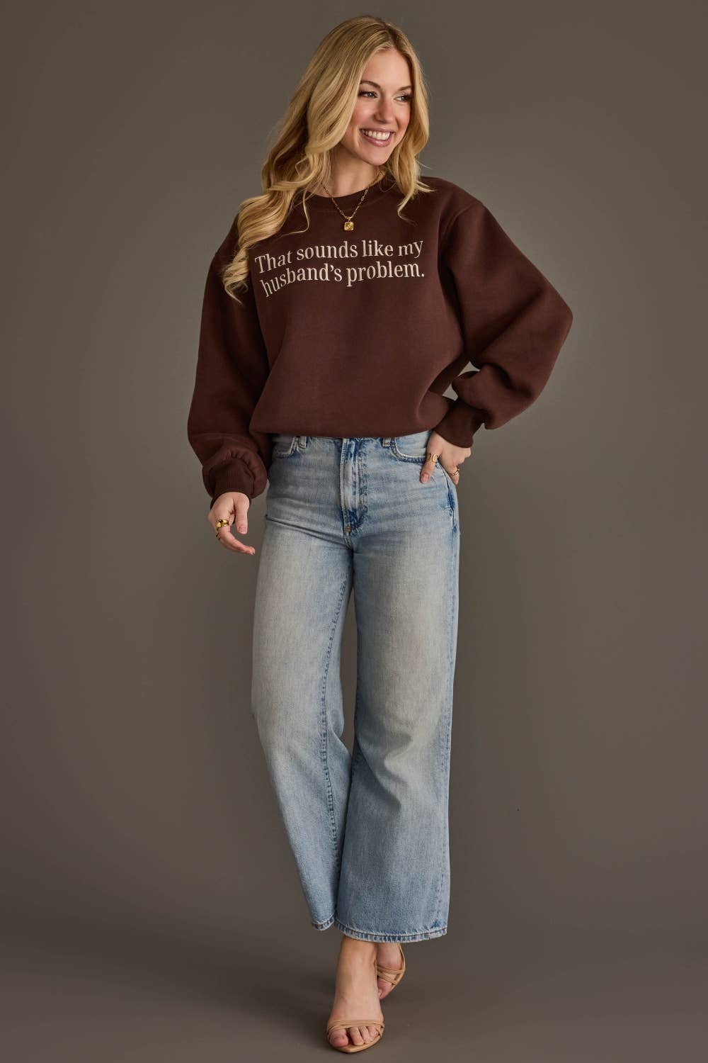 Husband's Problem Embroidered Sweatshirt