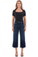 Chloe High Rise Wide Leg Cropped Frayed Jeans: Vintage Tint Dark Wash
