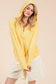 Sunshine Yellow Ribbed Quarter Zip Hoodie