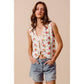 Floral Tie Front Vest