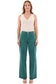Chloe High Rise Frayed Wide Leg Pants: Blue Teal