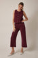 Gilli Waist Band Wide Leg Pants: Burgundy