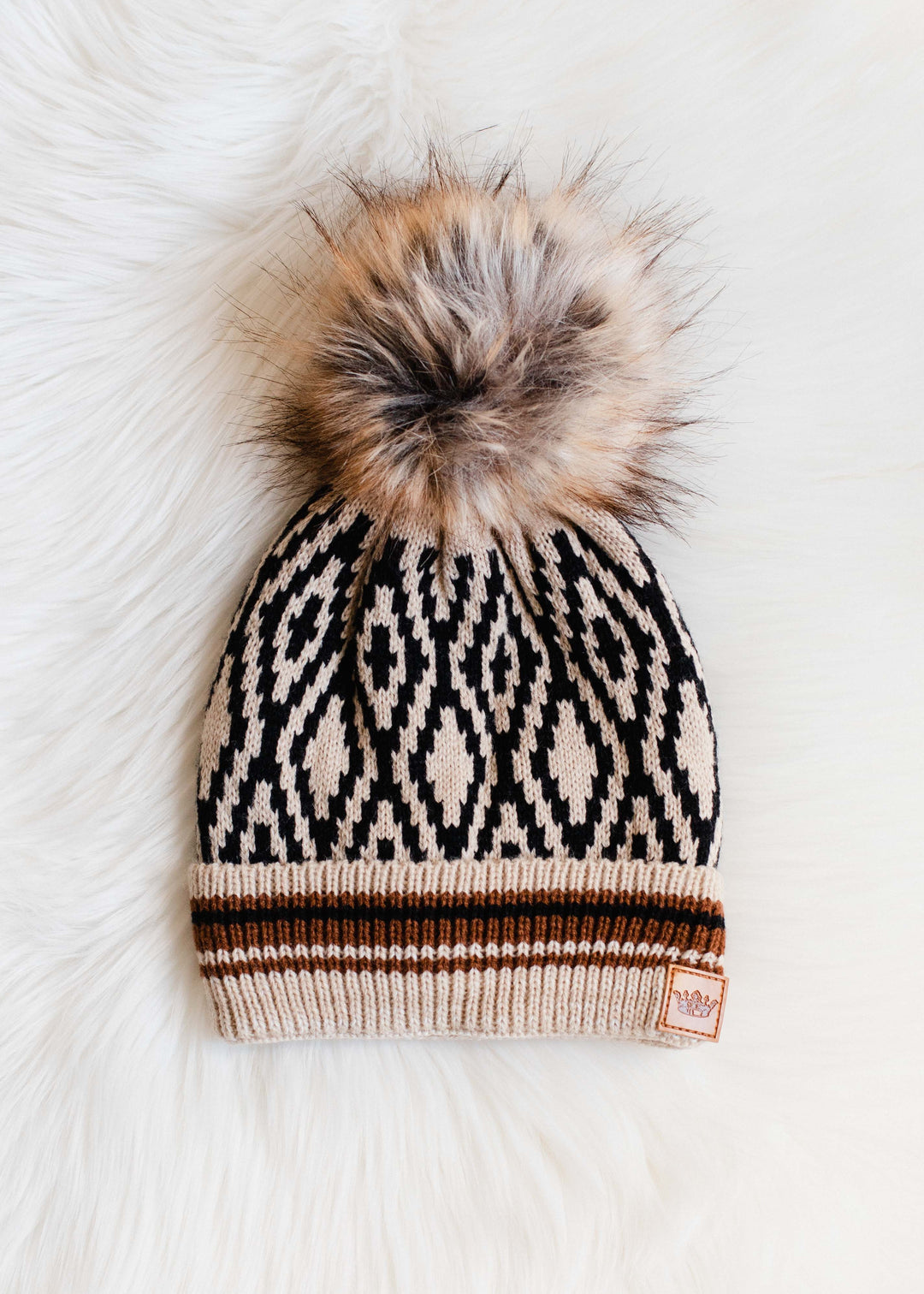 Panache Brown and Black Patterned Knit Beanie