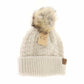 CC Adult Solid Smocked Stitch Fur Pom Beanie *Multiple Colors*