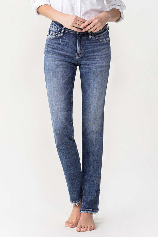 Curvy Lovervet Mid Rise Straight Jeans