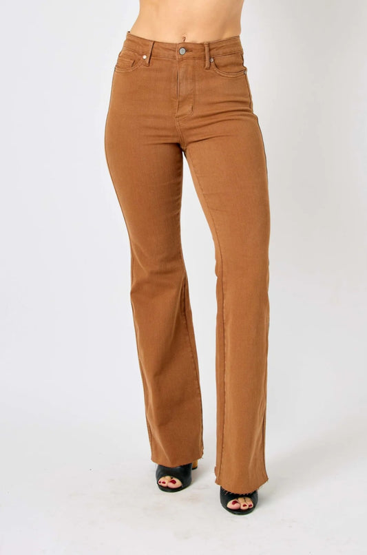 Judy Blue Tummy Control Brown Flare Jeans