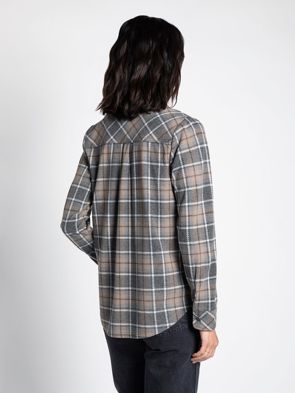 Thread & Supply Grey and Tan Lewis Button-up