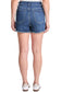 Plus Size High Rise Fray Hem With Side Slit Shorts: Dark Wash