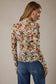 Gilli Long Sleeve Merrow Hem Mesh Top: Ivory-Multi Ditsy