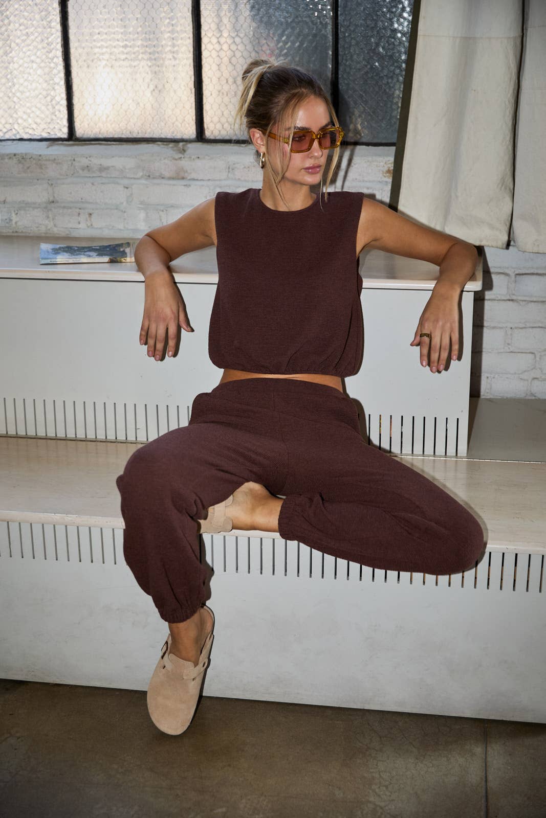 Gilli Waist Band Jogger Pants: Mocha