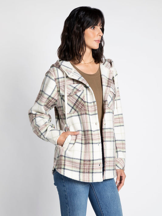 Thread & Supply Navy/Mauve/Green Plaid Almira Shacket