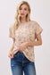 Beige Watercolor Dot Print Knit Top