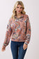 Paisley Print Textured Mauve Half-Zip Pullover