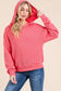 Hot Pink Ribbed Quarter Zip Hoodie