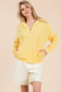 Sunshine Yellow Ribbed Quarter Zip Hoodie