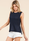 Textured Navy Tank Top