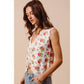 Floral Tie Front Vest