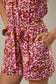 Gilli Sleeveless Surplice Waist Strap Floral Romper: Cream-Multi Floral