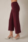 Gilli Waist Band Wide Leg Pants: Burgundy