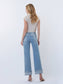 Lovervet Mid Rise Cuffed Slim Wide Leg Jeans