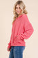 Hot Pink Ribbed Quarter Zip Hoodie