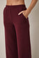 Gilli Waist Band Wide Leg Pants: Burgundy