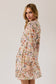 Gilli Long Sleeve Floral Print Mini Dress: Ivory-Multi Floral