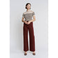 Mica Denim High Rise Wide Leg - Deep Burgandy