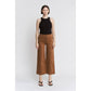 Mica Denim High Rise Wide Leg Crop: Caramel