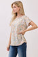 Beige Watercolor Dot Print Knit Top