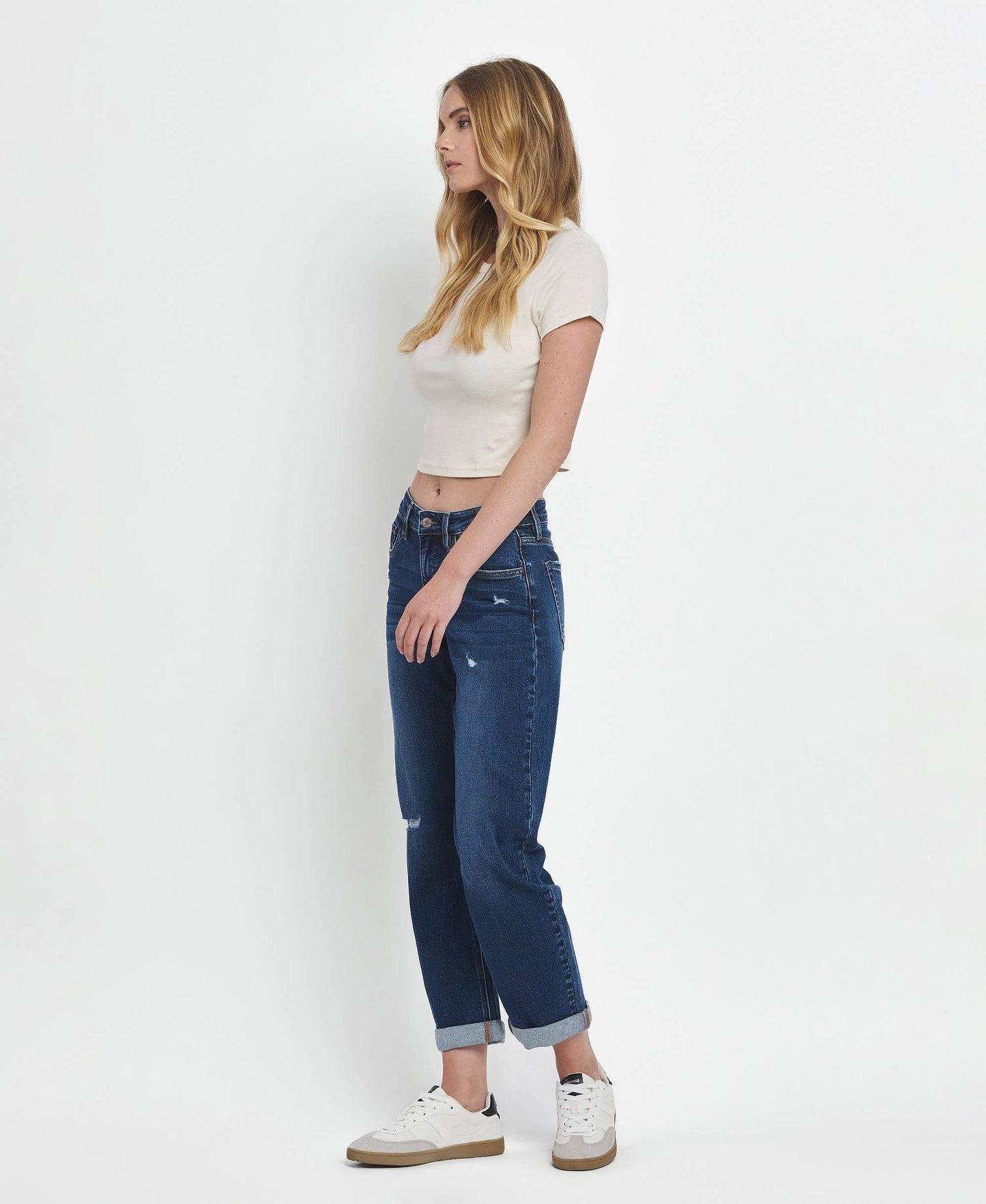 Lovervet Mid Rise Double Cuffed Barrel Jean