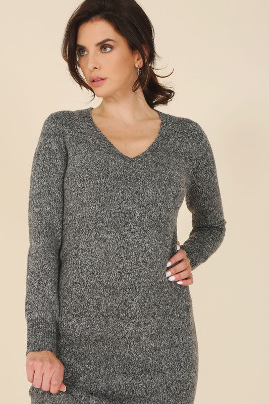 V-Neck Sweater Maxi Dress *Multiple Colors*