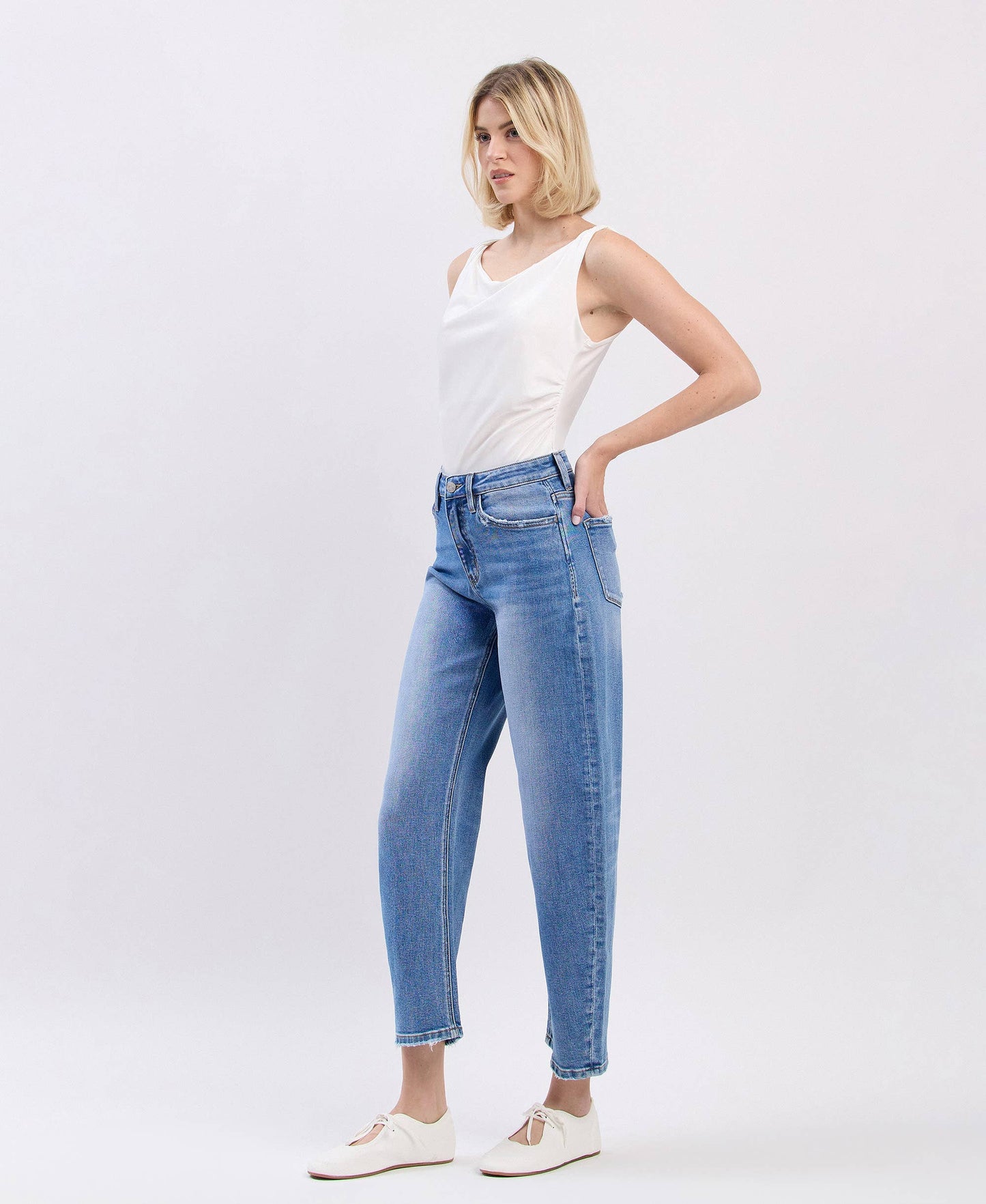 Lovervet Super High Rise Barrel Jean